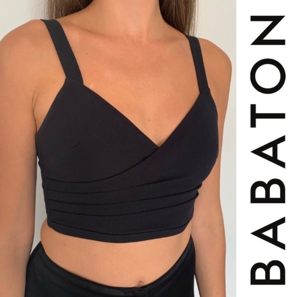 BNWOT⎜Aritzia Babaton⎜LINCOLN BRA TOP⎜BLACK - Picture 1 of 15